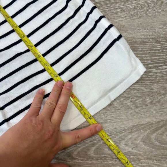 Jones New York Sport Henley Top Size L Striped Cap Sleeves Cotton Blend - Picture 6 of 7